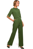 Elegant Minimalist Straight-Leg Overalls with Collar