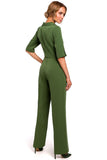 Elegant Minimalist Straight-Leg Overalls with Collar
