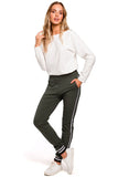 Two-Tone Ribbed Cuff Jogger Pants for Effortless Style
