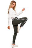 Two-Tone Ribbed Cuff Jogger Pants for Effortless Style