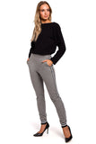 Stylish Two-Tone Ribbed Cuff Jogger Pants