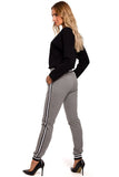 Stylish Two-Tone Ribbed Cuff Jogger Pants