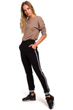 Trendy Two-Tone Jogger Pants with Ribbed Cuffs
