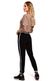 Trendy Two-Tone Jogger Pants with Ribbed Cuffs