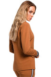Sporty Elegance One-Button Jacket with Two-Tone Ribbing
