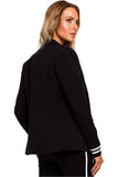 Sporty Elegance Jacket with Classic Cut and Ribbed Sleeves