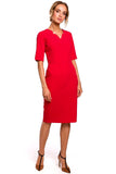 Elegant V-Neck Pencil Dress with Cutouts and Short Sleeves