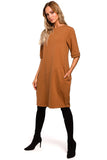 Slightly Oversized Cotton Knit Bombshell Dress with Drawstring