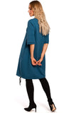 Slightly Oversized Comfort Cotton Dress with Drawstring