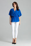 Loose-Fitting Kimono Sleeve Blouse with Elastic Waist