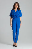 Elegant Kimono Sleeve Jumpsuit with Elastic Waist