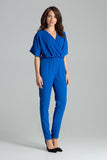 Elegant Kimono Sleeve Jumpsuit with Elastic Waist