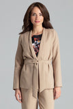 Lilac Asymmetrical Straight Jacket with Waist Sash