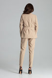 Lilac Asymmetrical Straight Jacket with Waist Sash