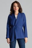 Asymmetrical Straight Jacket with Waist Sash - No Fastening
