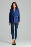 Asymmetrical Straight Jacket with Waist Sash - No Fastening