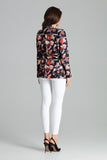 Asymmetrical Floral Jacket with Sash Tie Waist