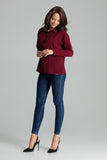 Simple Button-Up Long Sleeve Shirt with Front Pocket