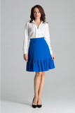 Flared Knee-Length Skirt with Decorative Ruffle Detail