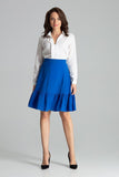 Flared Knee-Length Skirt with Decorative Ruffle Detail