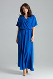 Elegant Long Dress with Kimono Sleeves and Side Slits