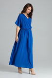 Elegant Long Dress with Kimono Sleeves and Side Slits