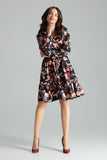 Floral Midi Dress with Long Sleeves and Frill Hem