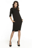 Elegant Loose-Fitting Tuba Dress with Pockets and Tie Back