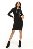 Colorful Hooded Sweatshirt Fitted Dress for Everyday Wear