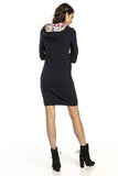 Colorful Hooded Fitted Dress in Soft Sweatshirt Fabric