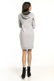Hooded Fitted Sweatshirt Dress with Contrasting Details