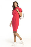 Loose-Fitting Knitted Sweatshirt Dress with Turtleneck