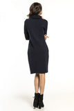 Cozy Turtleneck Loose-Fit Knit Sweatshirt Dress