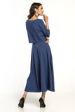Waist-Length Blouse with 3/4 Sleeves and Round Neckline