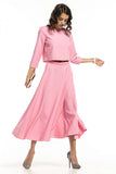 Waist-Length Blouse with 3/4 Sleeves & Round Neckline