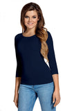 Stylish 3/4 Sleeve Smooth Blouse in Multiple Colors