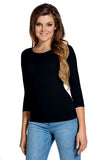 Stylish 3/4 Sleeve Smooth Blouse in Various Colors