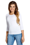 Elegant 3/4 Sleeve Smooth Blouse in Various Colors