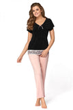 Lovely Iris Two-Piece Pajamas with Dotted Blouse & Pants