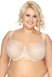 Elegant Mesh-Embroidered Bra with Adjustable Straps
