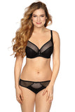 Elegant Embroidered Mesh Bra with Decorative Bows