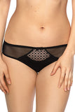 Elegant Brazilian Briefs with Delicate Embroidery and Mesh