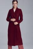 Elegant Double-Breasted Long Coat with Classic Collar