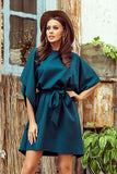 Butterfly Dress with Belt in Bottle Green