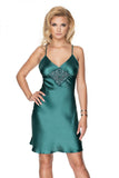 Emerald III Satin Nightie with Elegant Lace Details