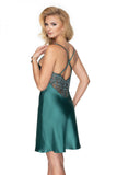 Emerald III Satin Nightie with Elegant Lace Details