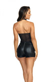 Seductive Matt Latex Shorts with Detachable Zipper