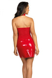 Glittering Red Latex Dress for Night Escapades