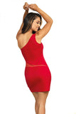 Stunning Red Dress with Glittering Neckline for Nights Out