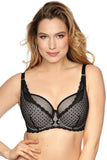 Elegant Black and Pearl Semi-Padded Lace Bra